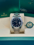 Rolex Steel Datejust 41  - Smooth Bezel - Black Index Dial - Oyster Bracelet - 126300 bkio