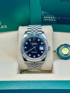 Rolex Steel and White Gold Rolesor Datejust 41  - Black Diamond Dial - Jubilee Bracelet - 126334 bkdj