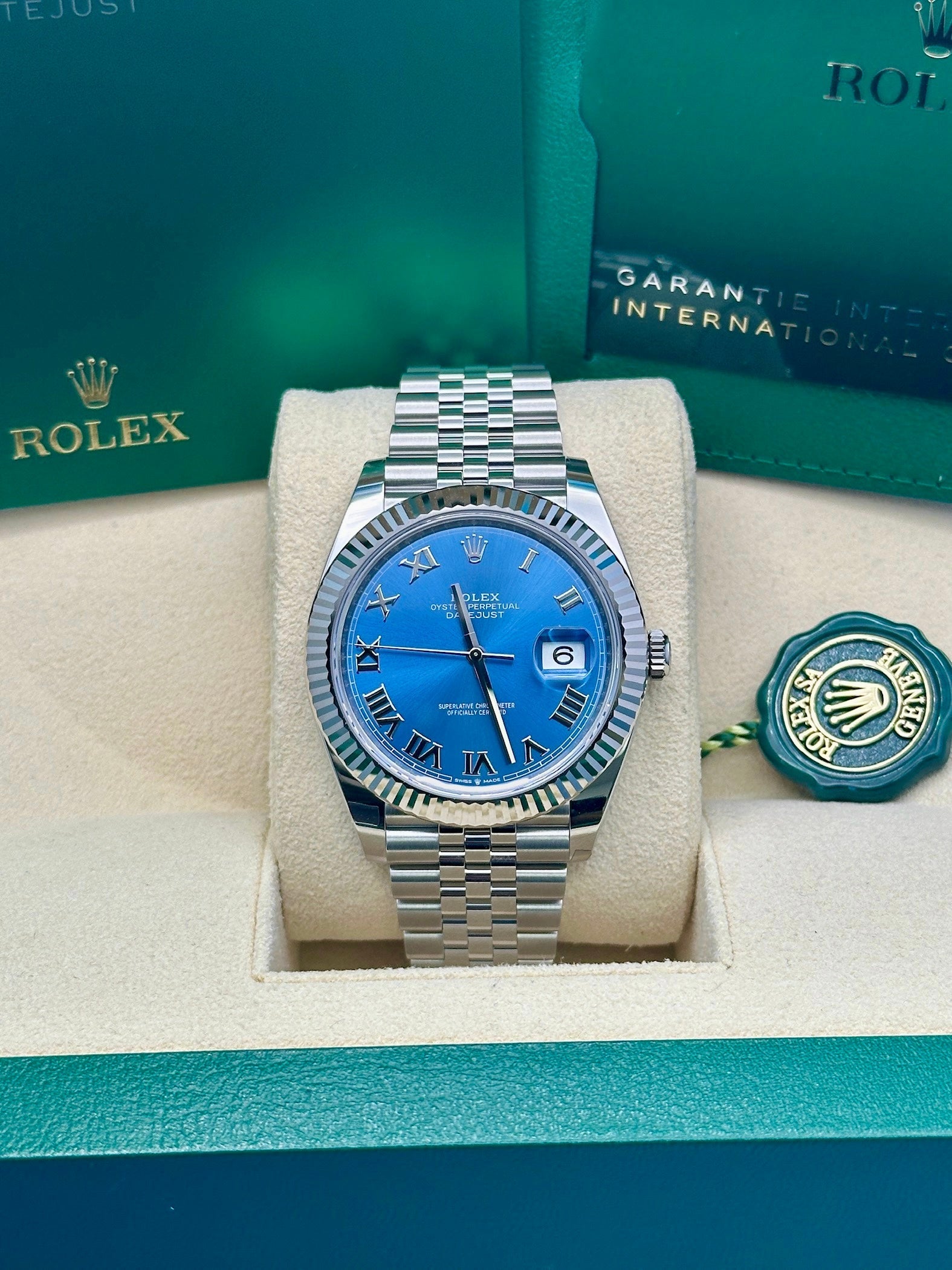 Rolex Steel and White Gold Rolesor Datejust 41  - Blue Roman Dial - Jubilee Bracelet - 126334 blrj