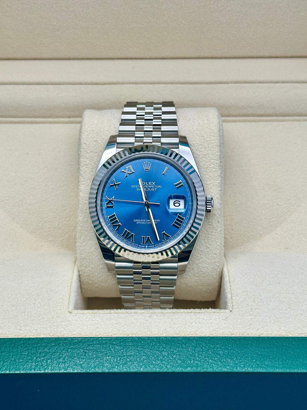 Rolex Steel and White Gold Rolesor Datejust 41  - Blue Roman Dial - Jubilee Bracelet - 126334 blrj