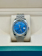 Rolex Steel and White Gold Rolesor Datejust 41  - Blue Roman Dial - Jubilee Bracelet - 126334 blrj