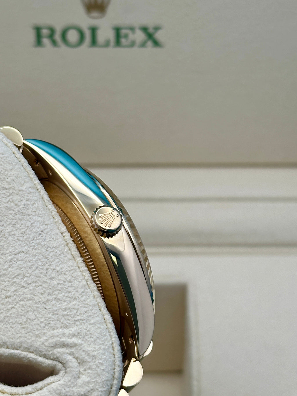 Rolex Yellow Gold Day-Date 40  - White Bevelled Roman Dial - President Bracelet - 228238 wrp
