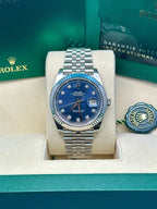 Rolex Steel and White Gold Rolesor Datejust 41  - Blue Diamond Dial - Jubilee Bracelet - 126334 bldj