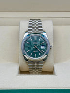 Rolex Oystersteel Datejust 41  - Smooth Bezel - Green Motif Dial - Jubilee Bracelet - 126300GMDJ