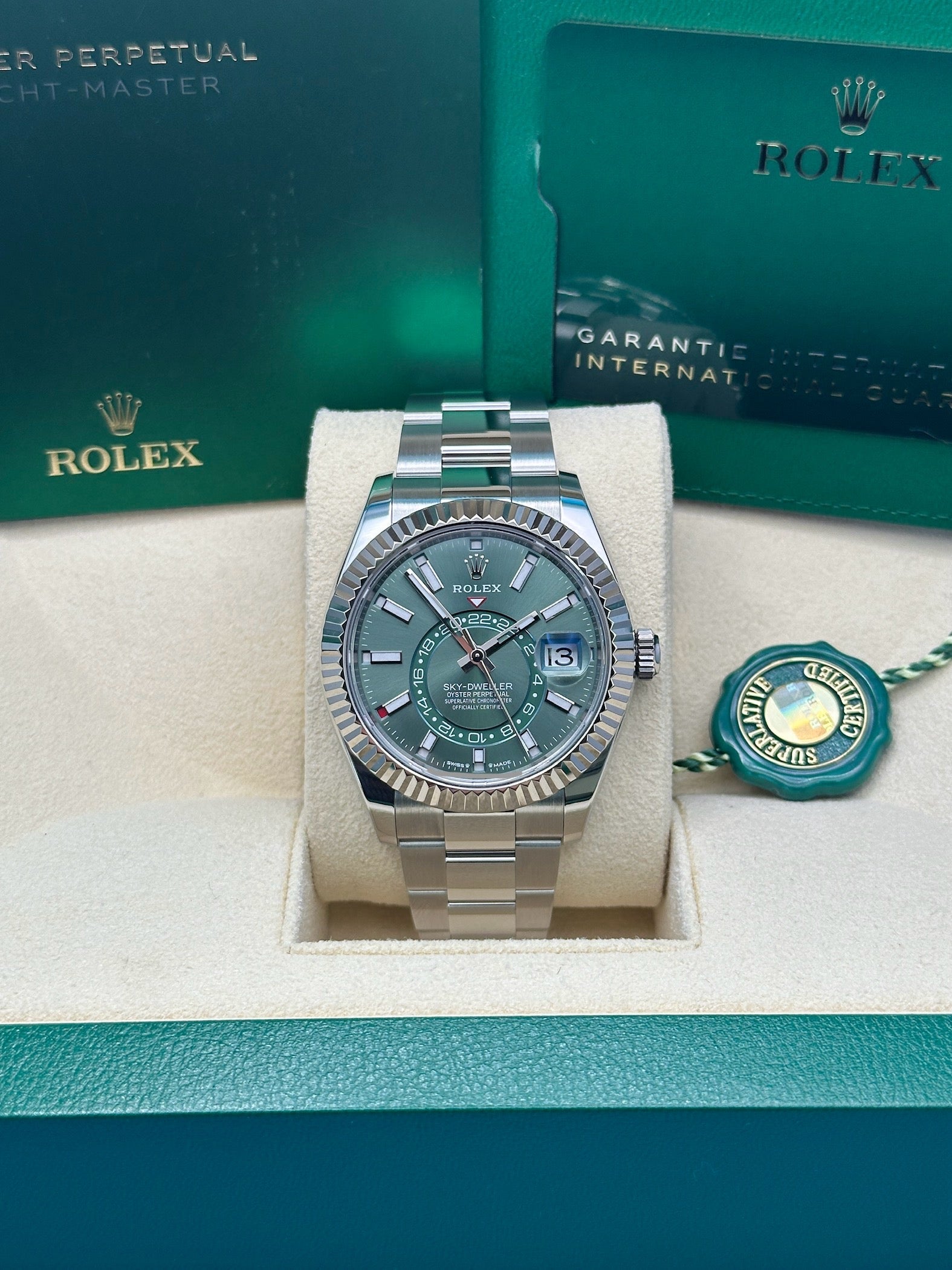 Rolex Sky Dweller 42 Mint Green Dial Stainless Steel Oyster Mens  336934
