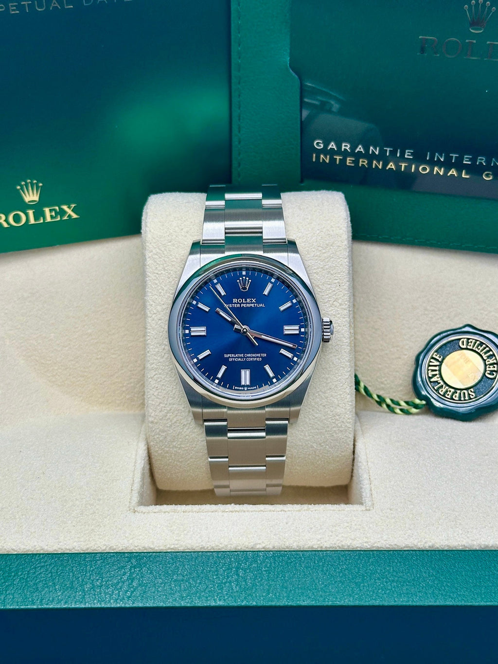 Rolex Oyster Perpetual 36  - Blue Index Dial - Oyster Bracelet - 126000 bluio