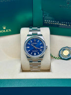 Rolex Oyster Perpetual 36  - Blue Index Dial - Oyster Bracelet - 126000 bluio