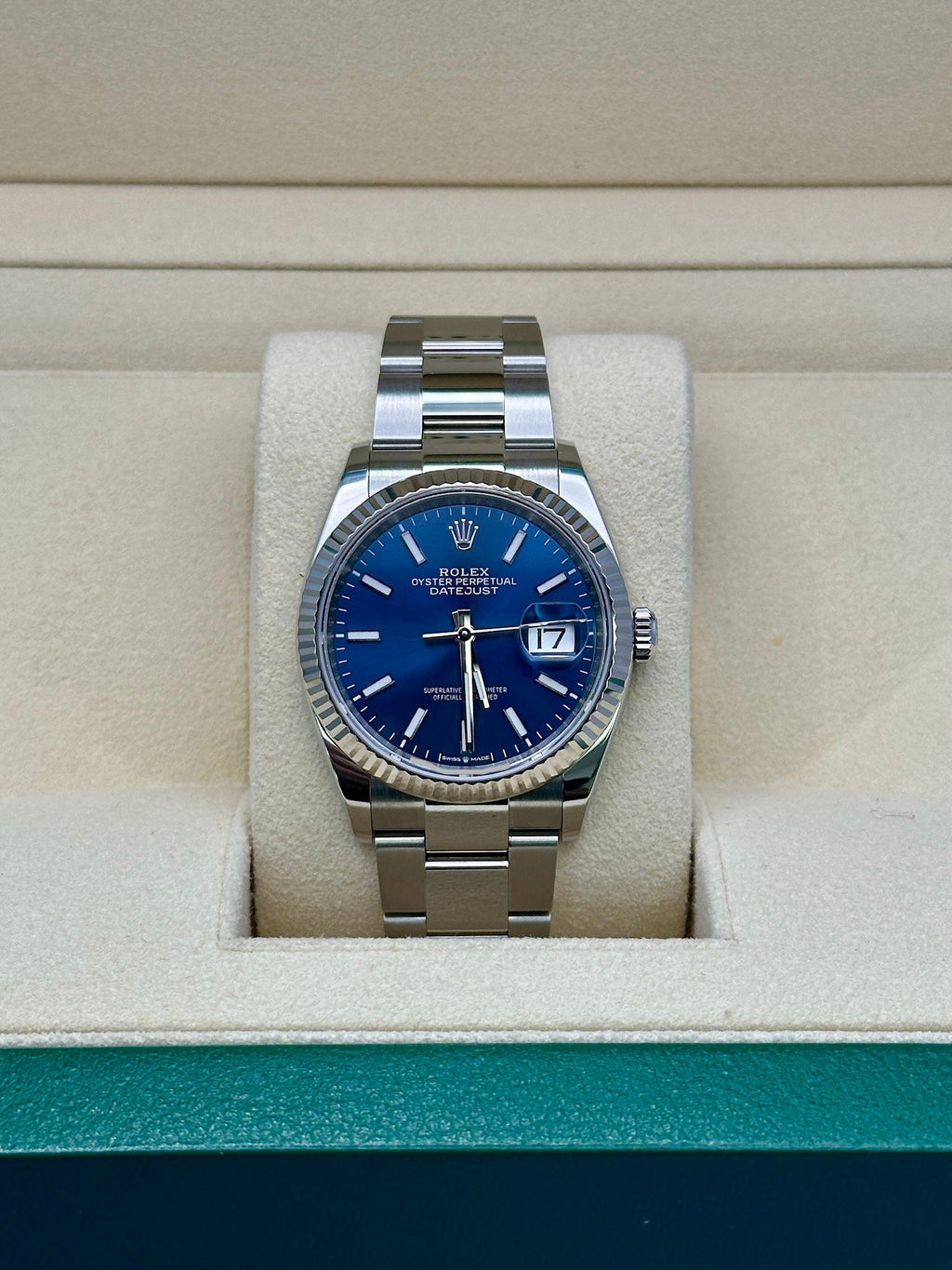 Rolex Steel Datejust 36  - Blue Index Dial - Oyster Bracelet - 126234 blio