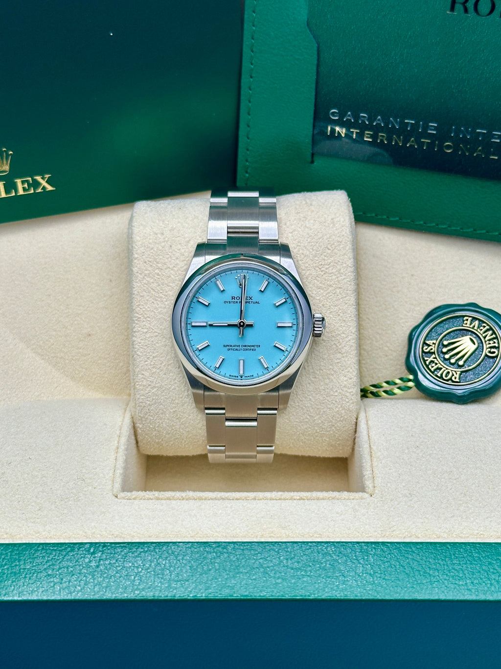 Rolex Oyster Perpetual 31 Watch - Domed Bezel - Tiffany Dial - Oyster Bracelet - 277200 tiff