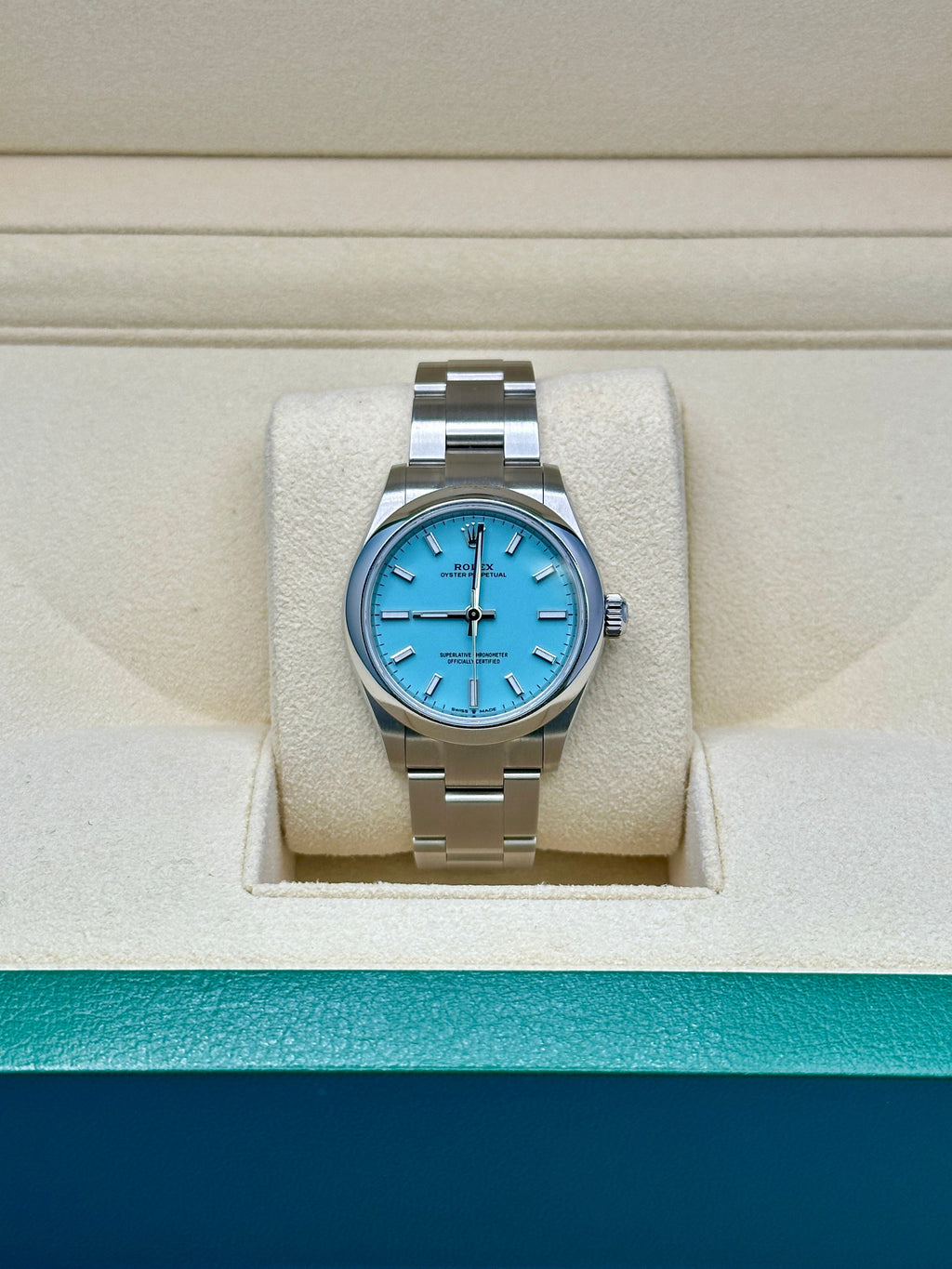 Rolex Oyster Perpetual 31 Watch - Domed Bezel - Tiffany Dial - Oyster Bracelet - 277200 tiff