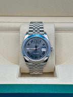 Rolex Steel Datejust 41  - Smooth Bezel - Slate Green Roman Dial - Jubilee Bracelet - 126300 slgrj