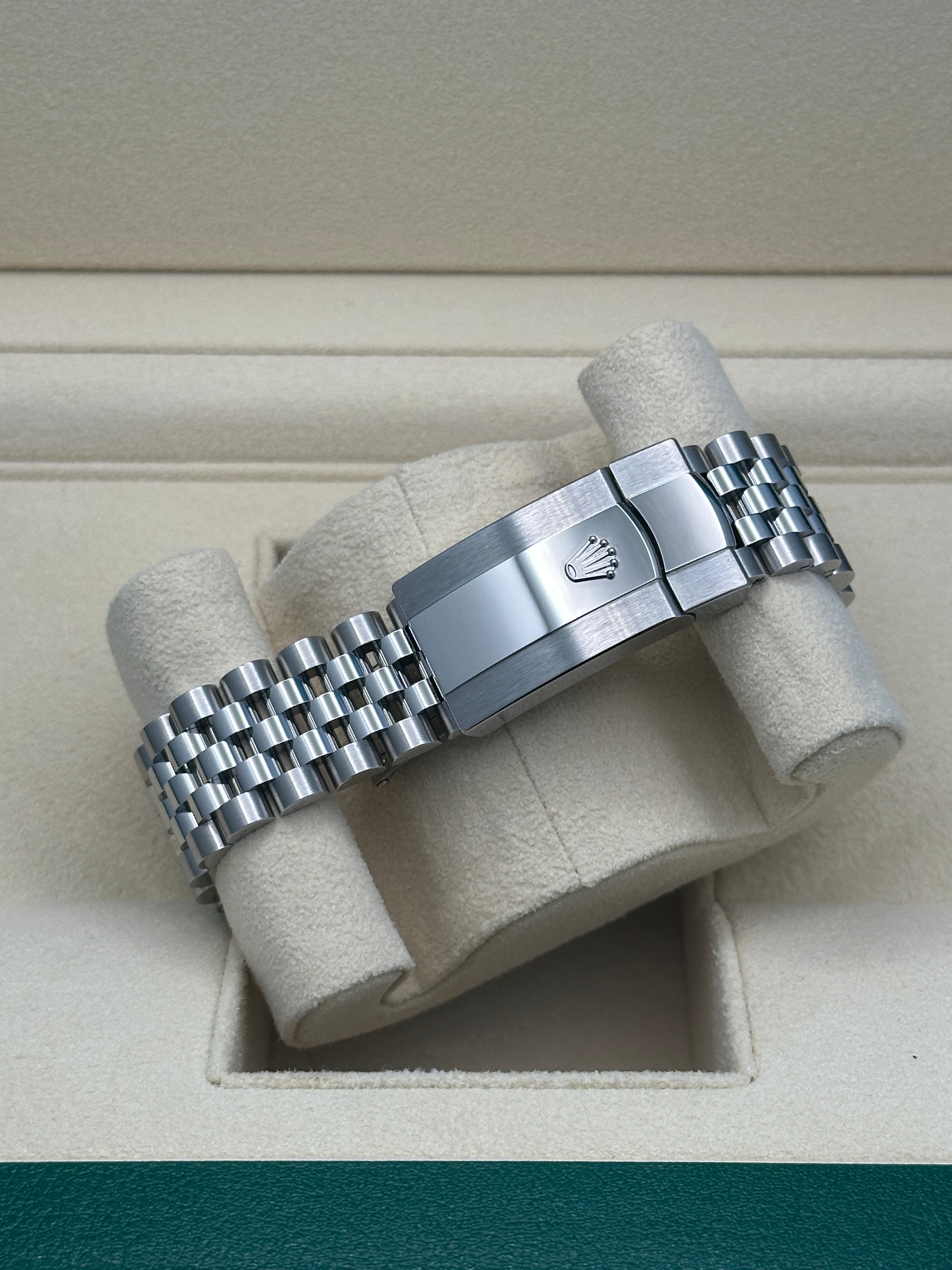 Rolex Steel Datejust 41  - Smooth Bezel - Slate Green Roman Dial - Jubilee Bracelet - 126300 slgrj