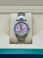 Rolex Oyster Perpetual 34 Watch - Domed Bezel - Pink Index Dial