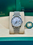 Rolex Steel Datejust 36  - Mother-of-Pearl Diamond Dial - Jubilee Bracelet - 126234 mdj
