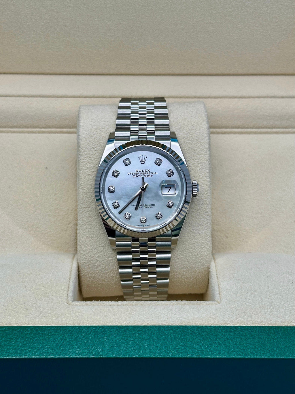 Rolex Steel Datejust 36  - Mother-of-Pearl Diamond Dial - Jubilee Bracelet - 126234 mdj