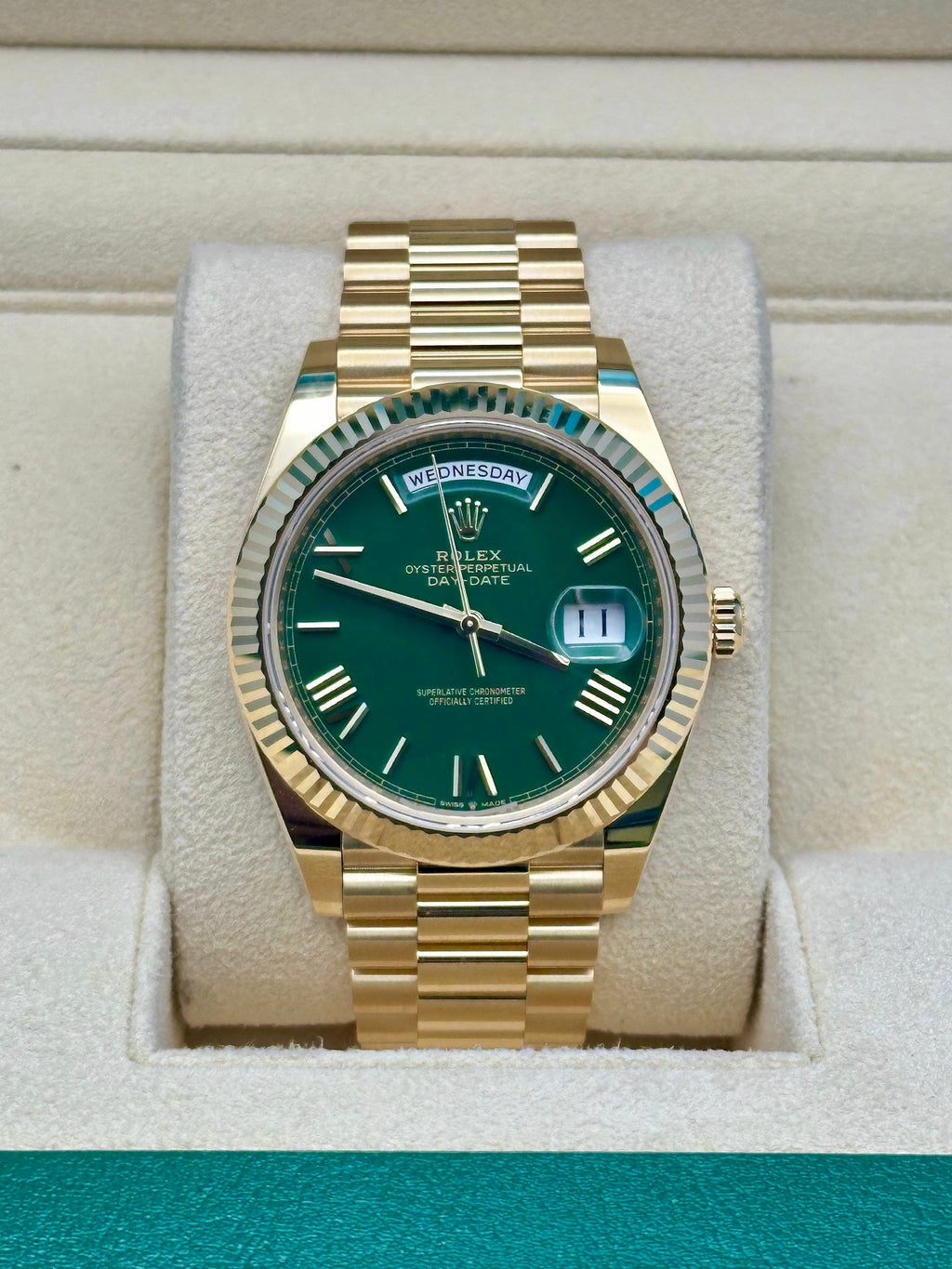 Rolex Day-Date 40 Green Dial 18K Yellow Gold President