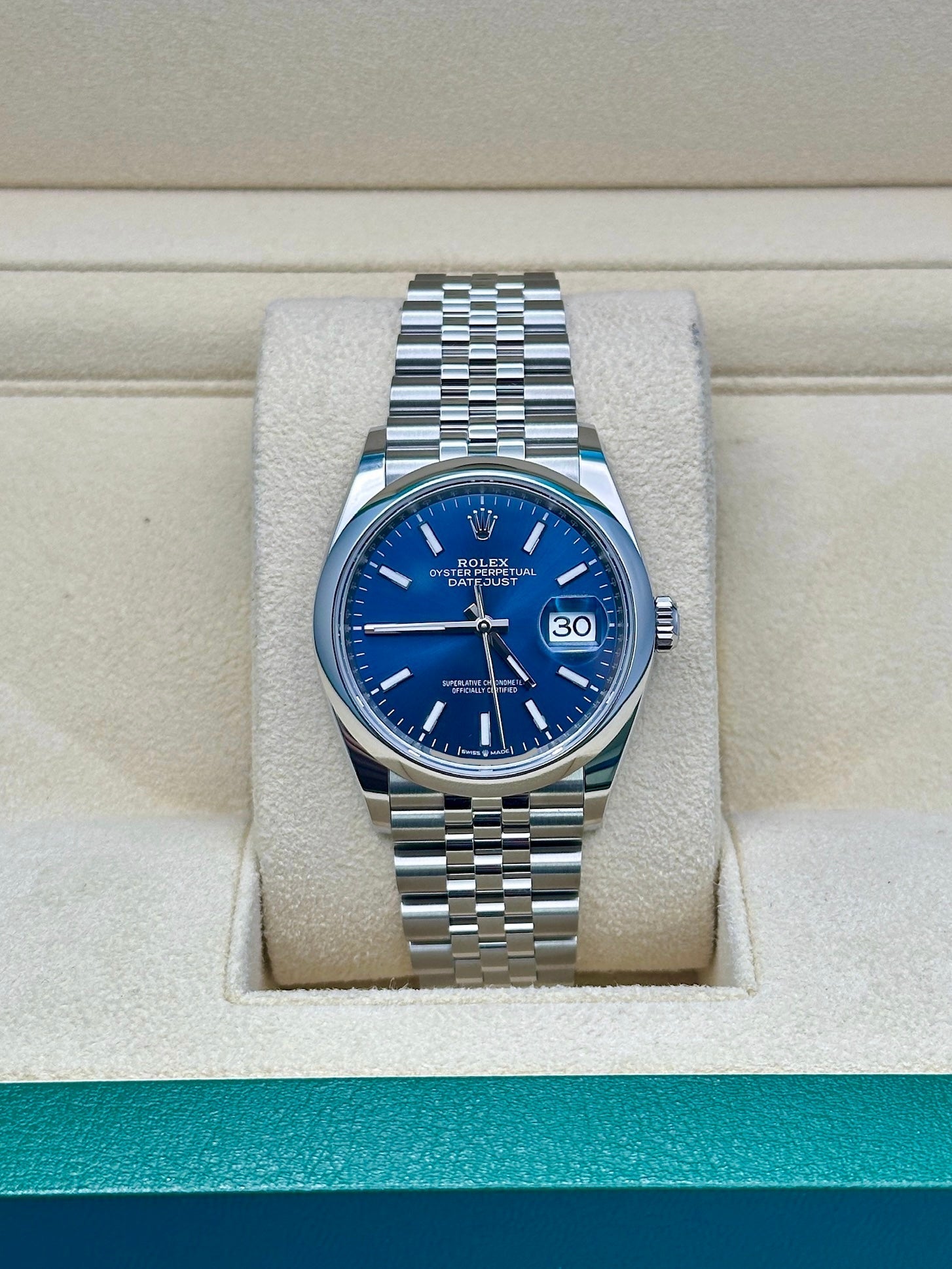 Rolex Steel Datejust 36  - Blue Index Dial - Jubilee Bracelet - 126200 blij