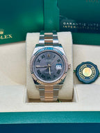 Rolex Steel and Everose Rolesor Datejust 41  - Slate Gray Green Roman Dial - Oyster Bracelet - 126331 slgro