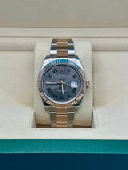 Rolex Steel and Everose Rolesor Datejust 41  - Slate Gray Green Roman Dial - Oyster Bracelet - 126331 slgro