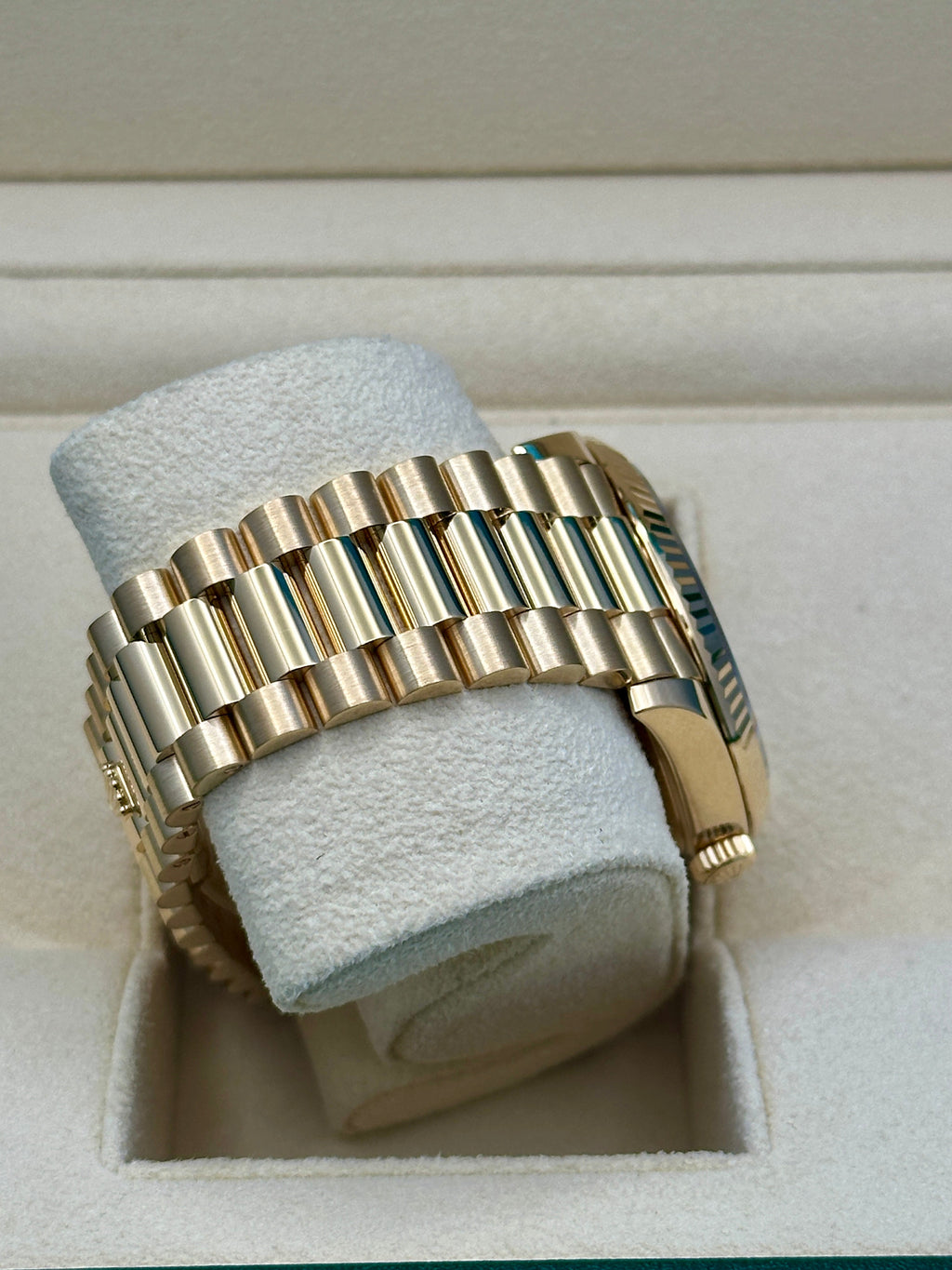 Rolex Yellow Gold Day-Date 40  - Black Baguette Diamond Dial - President Bracelet - 228238 bkbdp