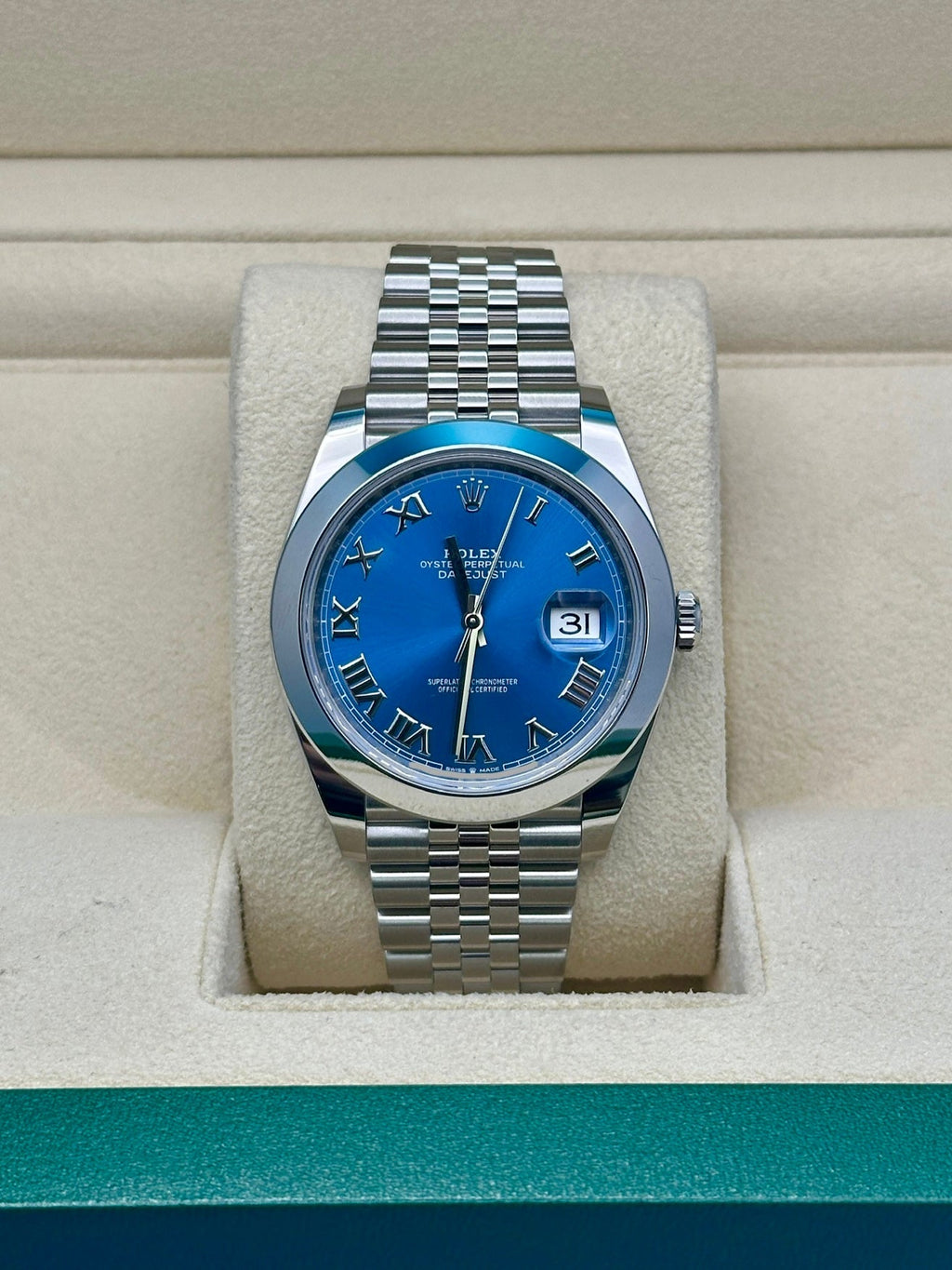 Rolex Steel Datejust 41  - Smooth Bezel - Blue Roman Dial - Jubilee Bracelet - 126300 blrj