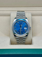 Rolex Steel Datejust 41  - Smooth Bezel - Blue Roman Dial - Jubilee Bracelet - 126300 blrj