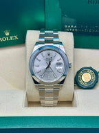Rolex Steel Datejust 41  - Smooth Bezel - Silver Index Dial - Oyster Bracelet - 126300 sio