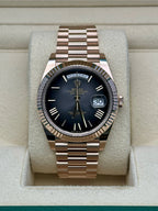 Rolex Everose Gold Day-Date 40 - Slate Dial - President Bracelet - 228235 slate