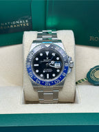 Rolex Steel GMT-Master II 40  - Black And Blue Batman Bezel - Black Dial - Oyster Bracelet - 126710BLNR