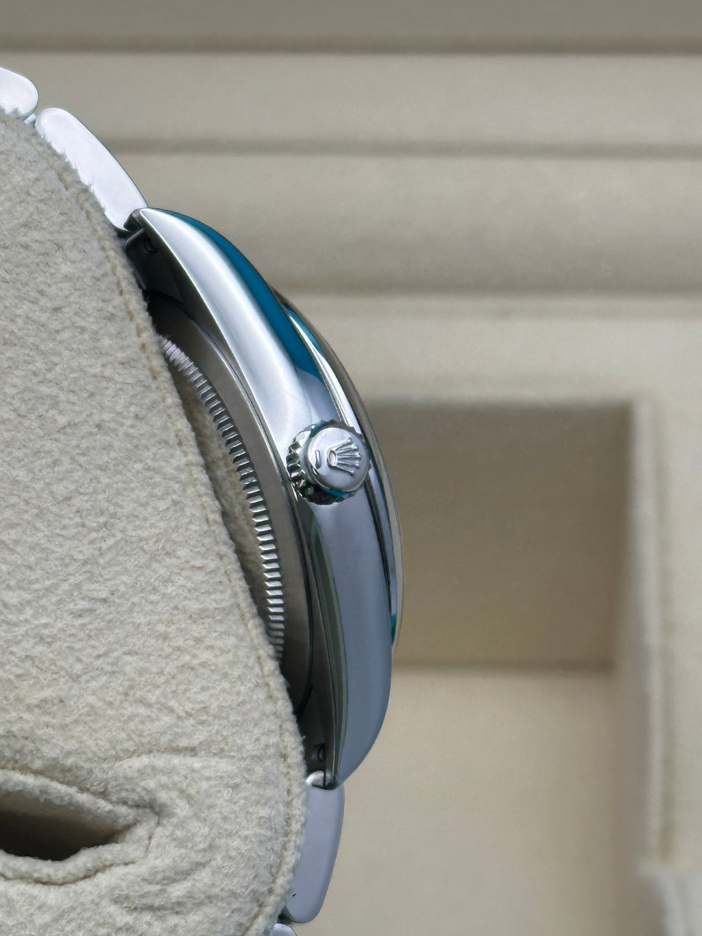 Rolex Oyster Perpetual 34 Watch - Domed Bezel - Silver Index Dial