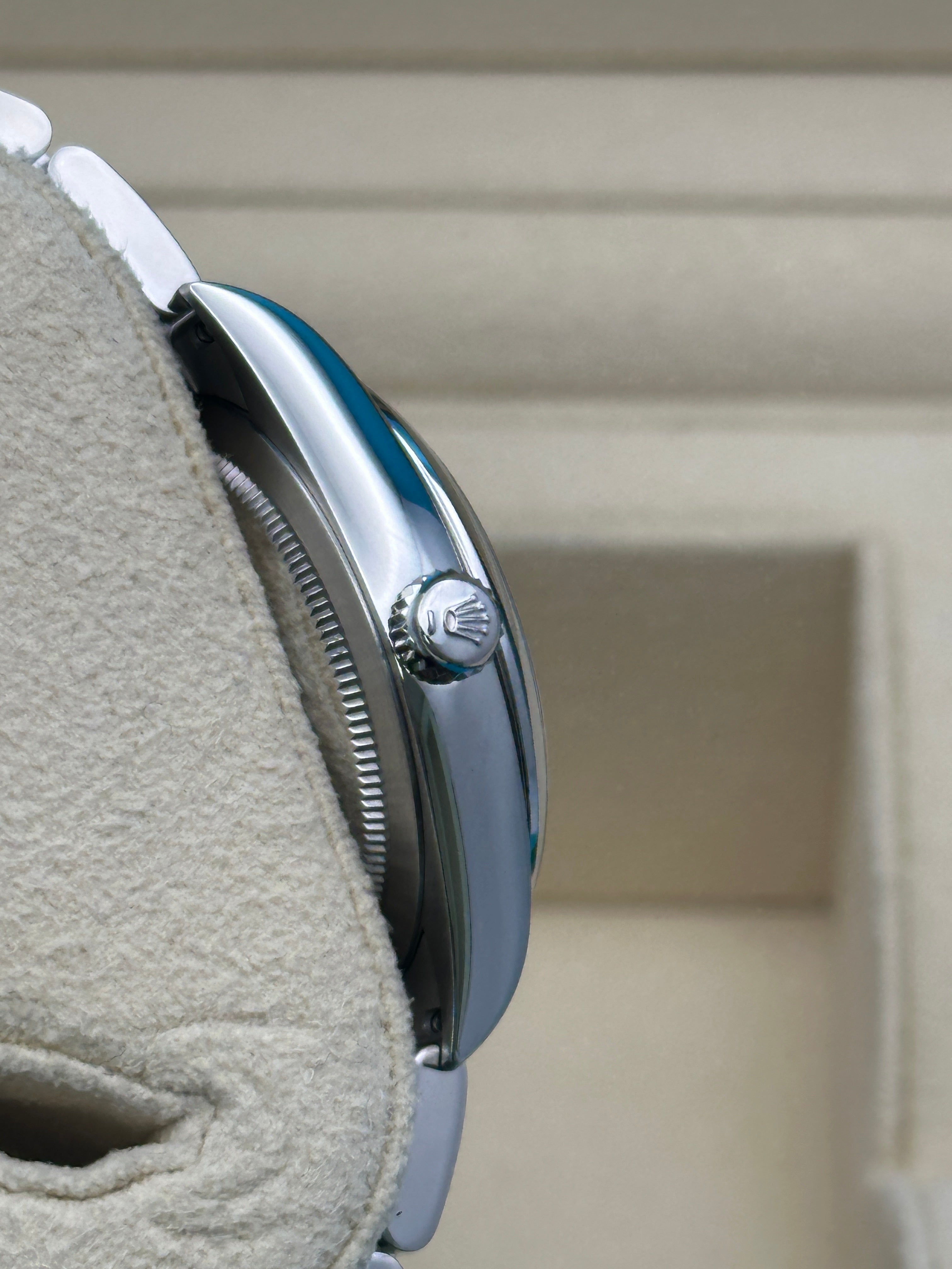 Rolex Oyster Perpetual 34 Watch - Domed Bezel - Silver Index Dial