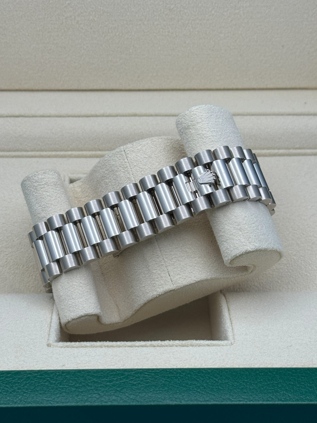 Rolex White Gold Day-Date 40  - Blue Bevelled Roman Dial - President Bracelet - 228239 blrp