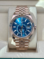Rolex Sky Dweller 42 Blue Dial Rose Gold Jubilee Mens  336935