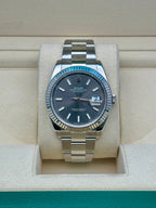 Rolex Steel and White Gold Rolesor Datejust 41  - Dark Rhodium Index Dial - Oyster Bracelet - 126334 dkrio
