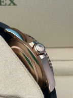 Rolex Everose Gold Yacht-Master 40 Watch - Black Dial - Oysterflex Strap