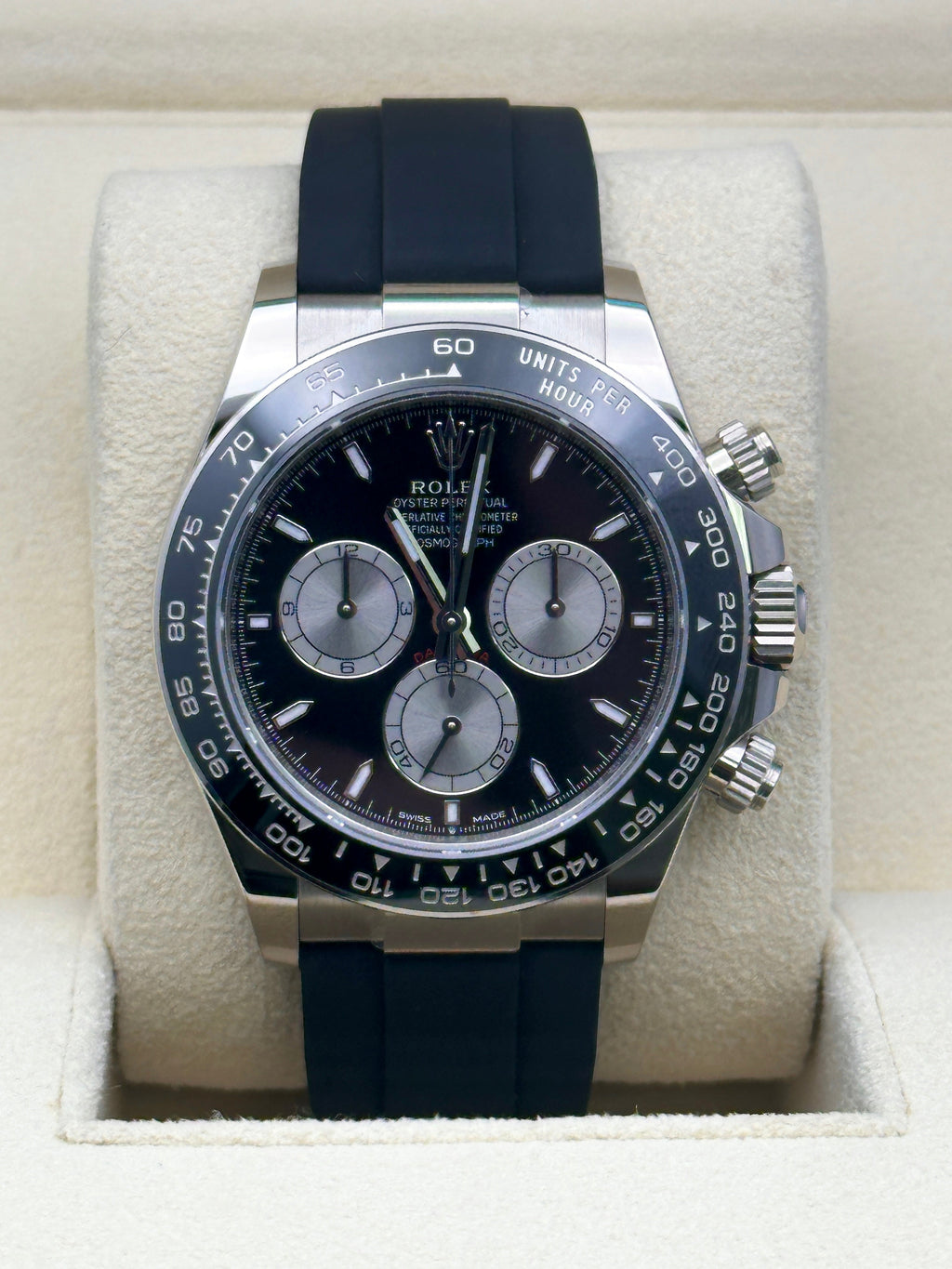 Rolex White Gold  Daytona   - Black And Steel Index Dial - 126519ln bkstiof