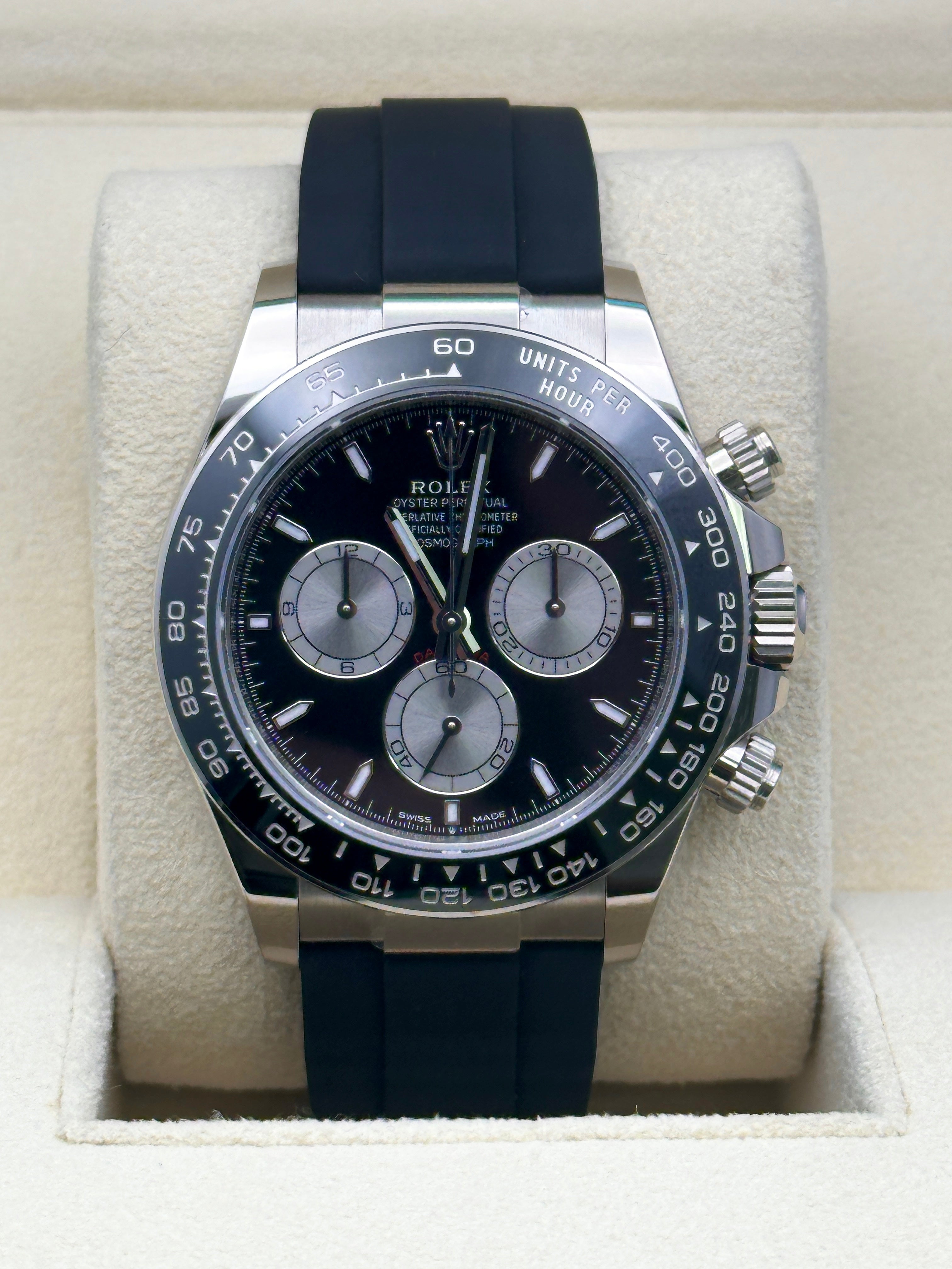 Rolex White Gold  Daytona   - Black And Steel Index Dial - 126519ln bkstiof