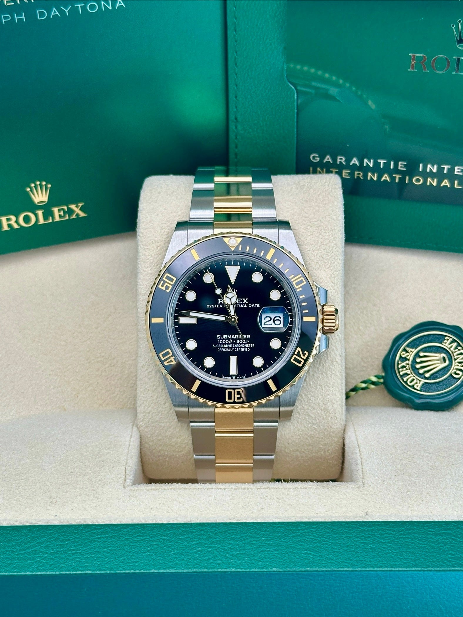 Rolex Steel and Gold Submariner Date  - Black Bezel - Black Dial - 126613LN