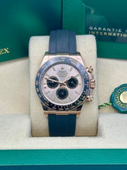 Rolex Everose Gold Cosmograph Daytona Watch - Black Cerachrom Bezel - Sundust And Black Index Dial - Oysterflex Strap