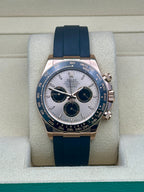 Rolex Everose Gold Cosmograph Daytona Watch - Black Cerachrom Bezel - Sundust And Black Index Dial - Oysterflex Strap