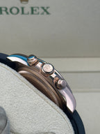 Rolex Everose Gold Cosmograph Daytona Watch - Black Cerachrom Bezel - Sundust And Black Index Dial - Oysterflex Strap