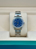 Rolex Oyster Perpetual 28 Watch - Domed Bezel - Blue Index Dial