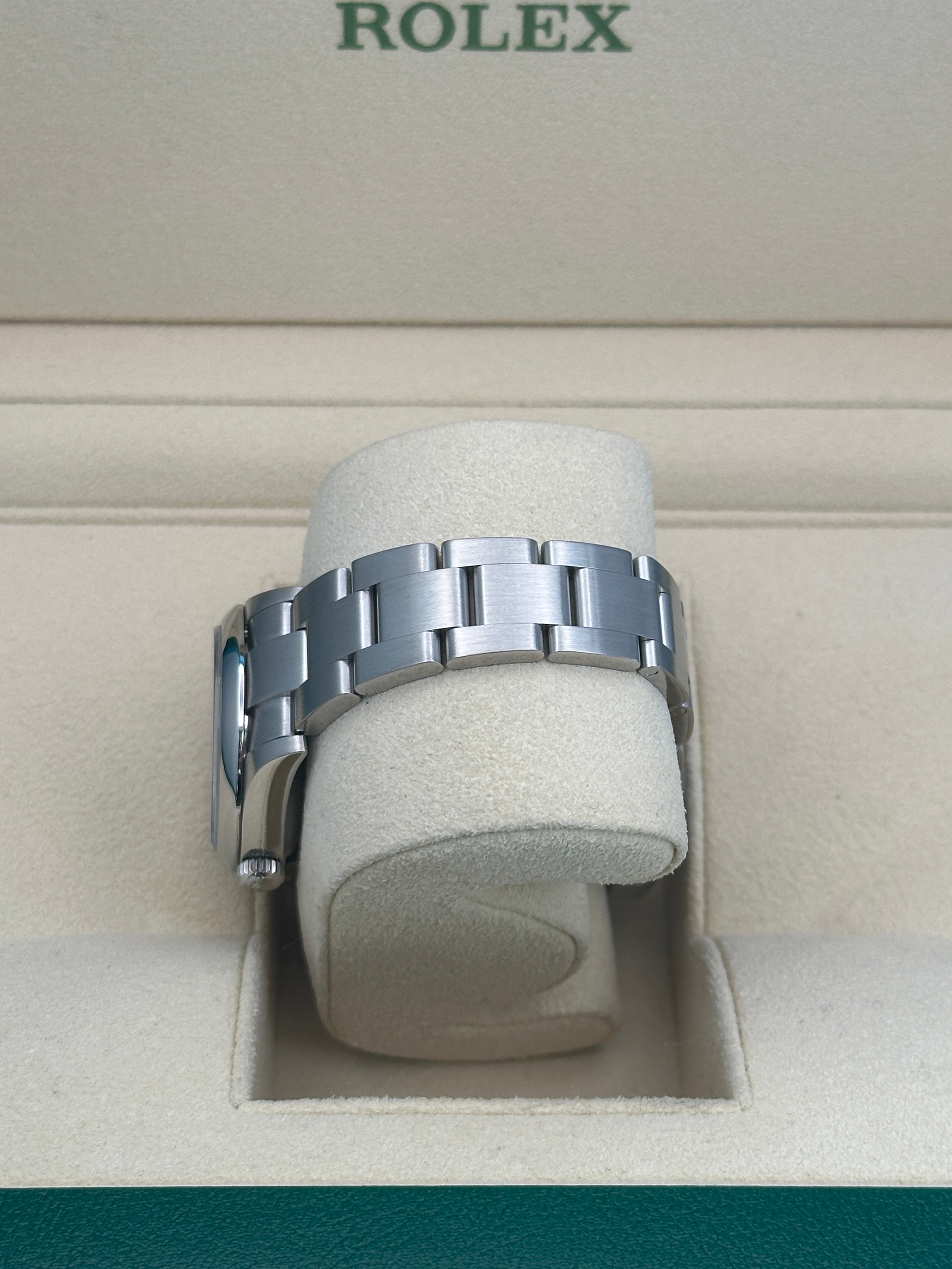 Rolex Oyster Perpetual 28 Watch - Domed Bezel - Blue Index Dial