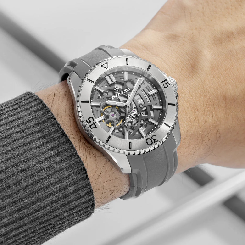 Venezianico Automatic Watch Nereide UltraLeggero 42 Skeleton Grey