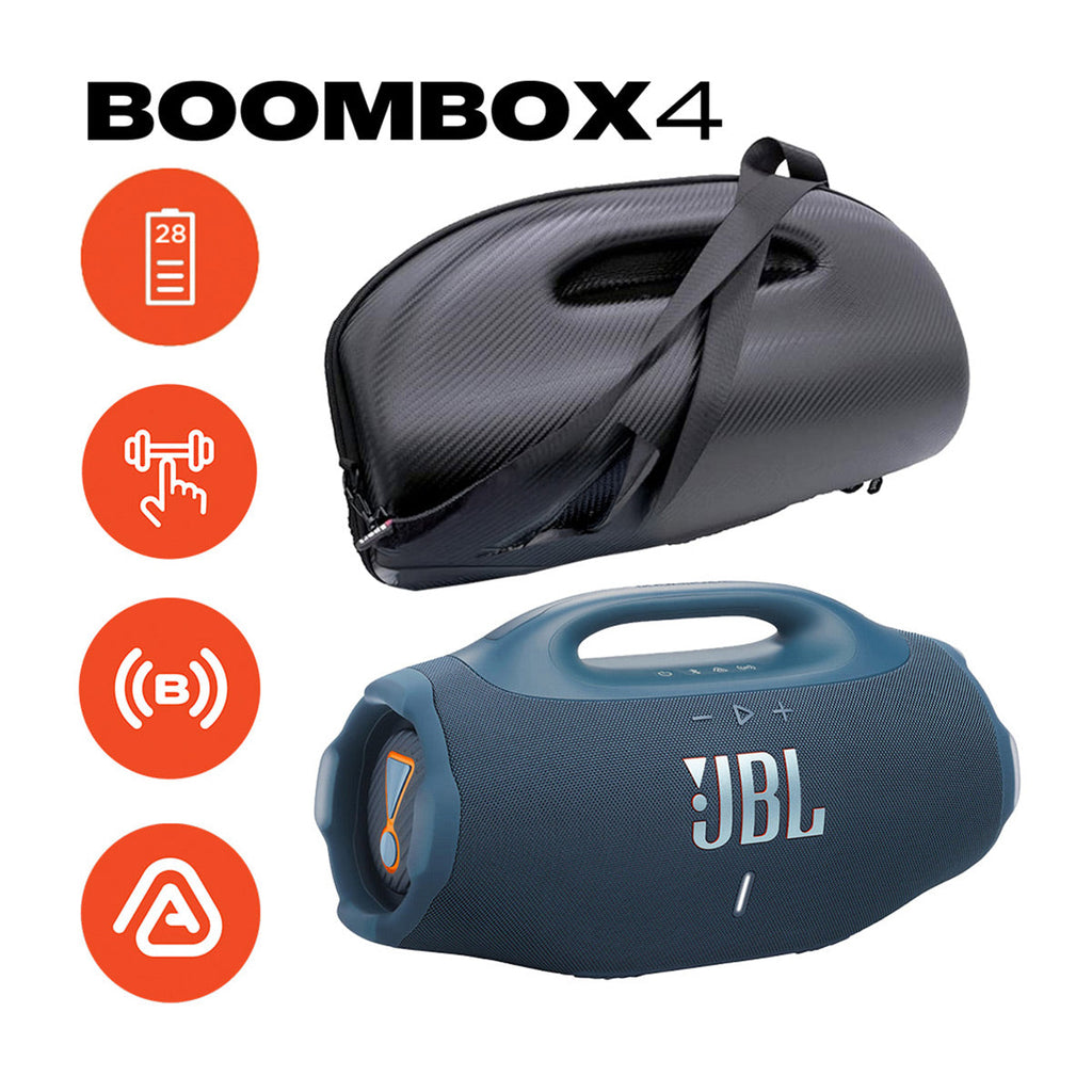 JBL Boombox 4 Waterproof Portable Bluetooth Speaker Bundle with gSport Case (Blue)