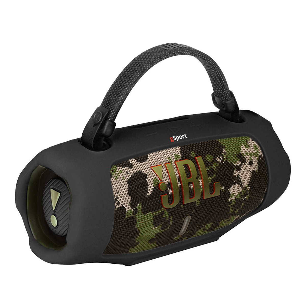 JBL Charge 6 Waterproof Portable Speaker Bundle with gSport Silicone Sleeve (Camo)