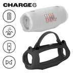 JBL Charge 6 Waterproof Portable Speaker Bundle with gSport Silicone Sleeve (White)