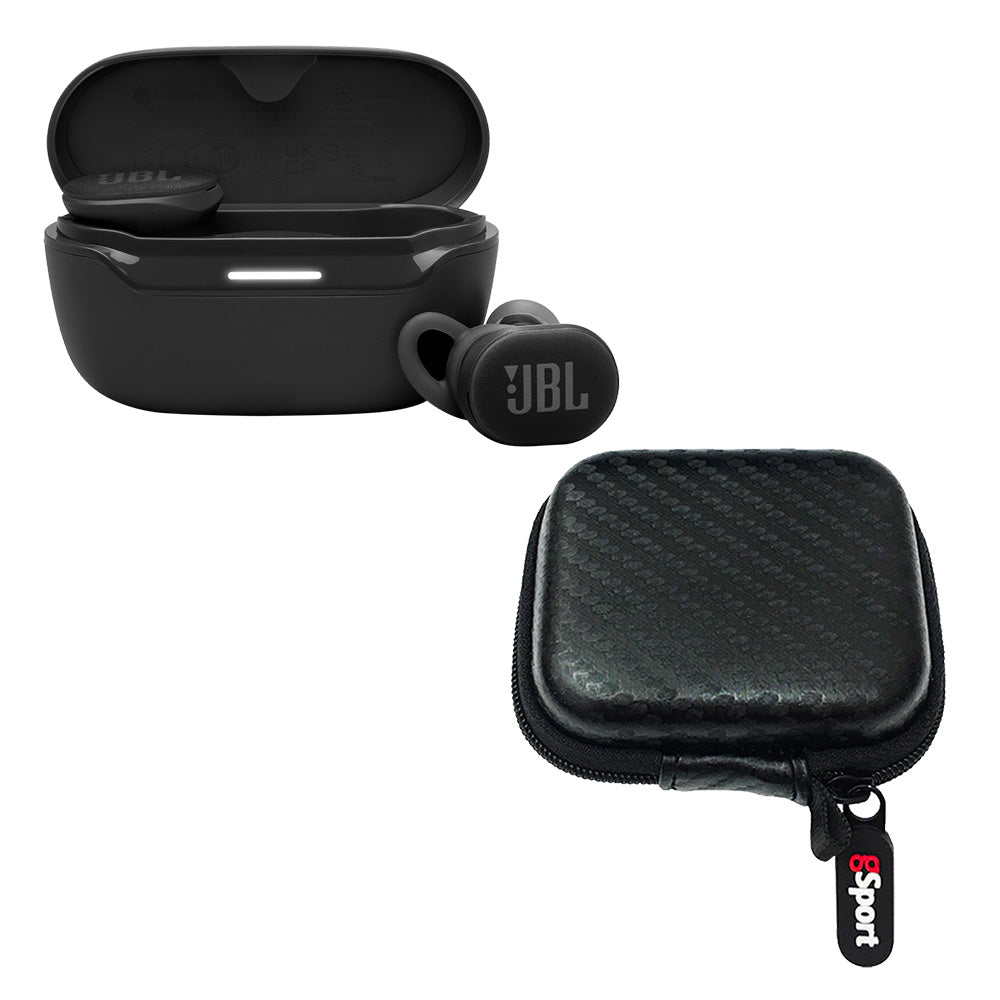 JBL Endurance Race 2 True Wireless Sport Earbuds Bundle with gSport Case (Black)