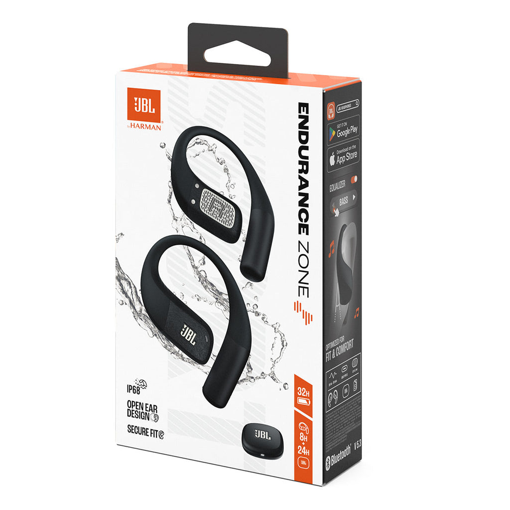 JBL Endurance Zone True Wireless Open Ear Sport Headphones Bundle with gSport Case (Black)