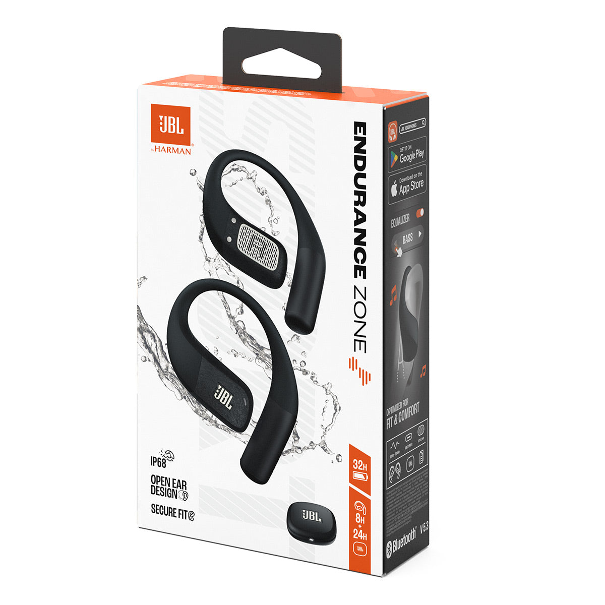 JBL Endurance Zone True Wireless Open Ear Sport Headphones Bundle with gSport Case (Black)